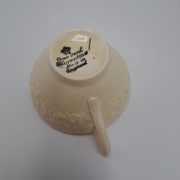 Crown Ducal Florentine Bone China Multicolor Floral Interior Embossed Gilt Band - Picture 6 of 13